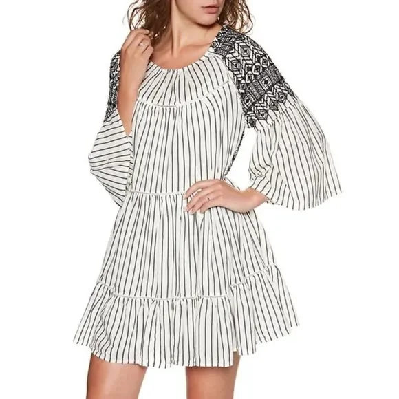 lola embroidered mini dress LOLA MINI DRESS IN IVORY TWILL – DE LA VALI OFFICIAL main image 1